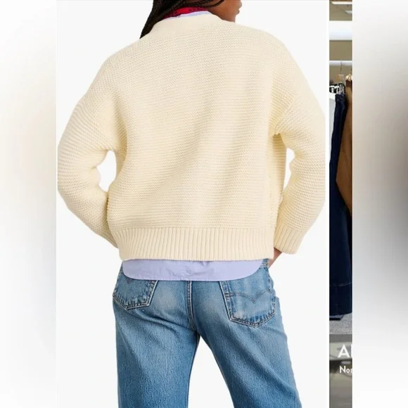Alex Mill Women’s Button-Front Cardigan Sweater Cream Knit Size Small - Picture 5 of 15